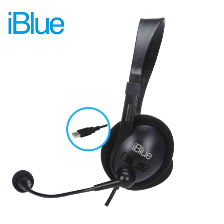 AUDIFONO C/MICROF. IBLUE HS-3001BK / CAJA CHAT-LINK USB BLACK (PN HS-3001BK)**